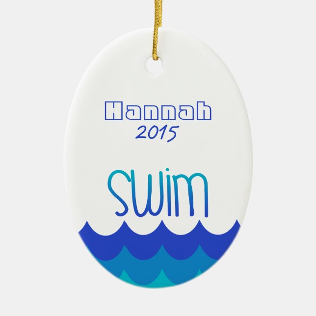 Custom Personalized Ornament For the Swimmer (Front)