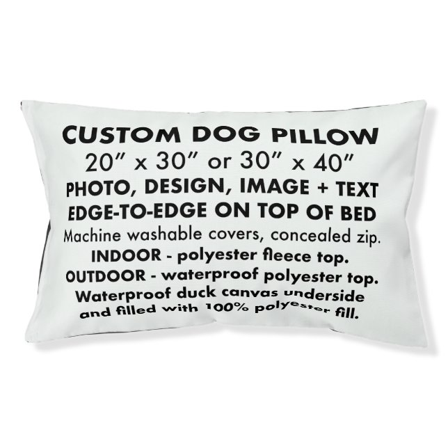 Custom personalized Outdoor Dog Bed Pillow (Front)
