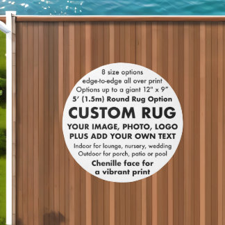 Custom Personalized Outdoor Round Rug 5' diameter