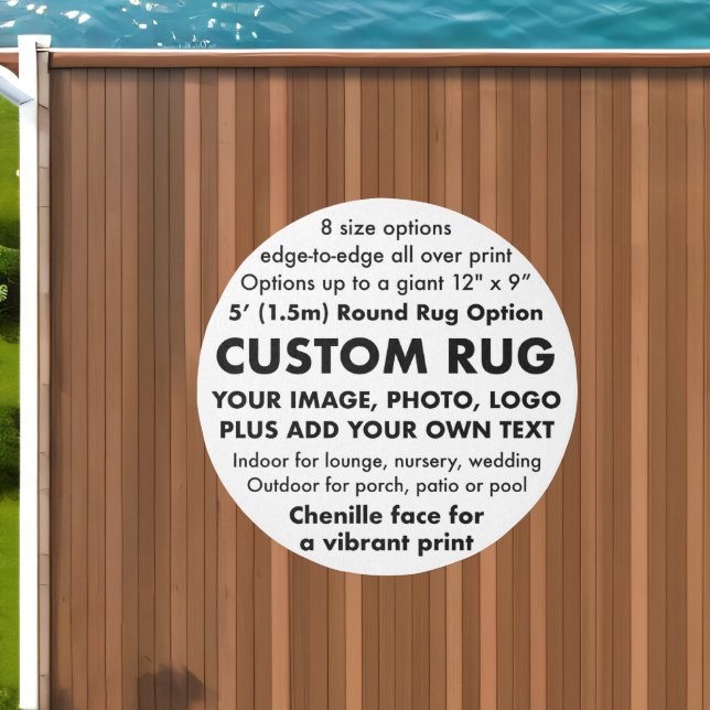 Custom Personalized Outdoor Round Rug 5' diameter (Insitu (Outdoor 1))