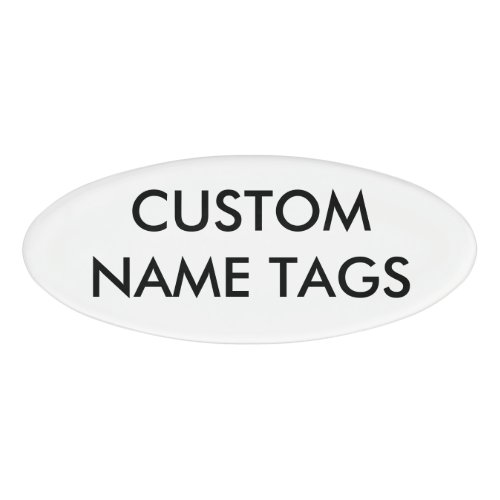 Custom Personalized Oval Name Tag Blank Template