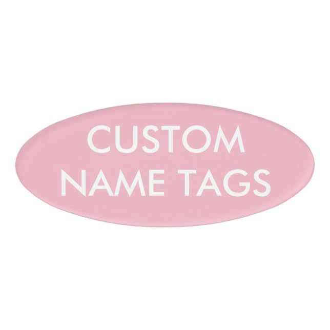Custom Personalized Oval Name Tag Blank Template (Front)