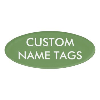 Custom Personalized Oval Name Tag Blank Template by CustomBlankTemplates at Zazzle