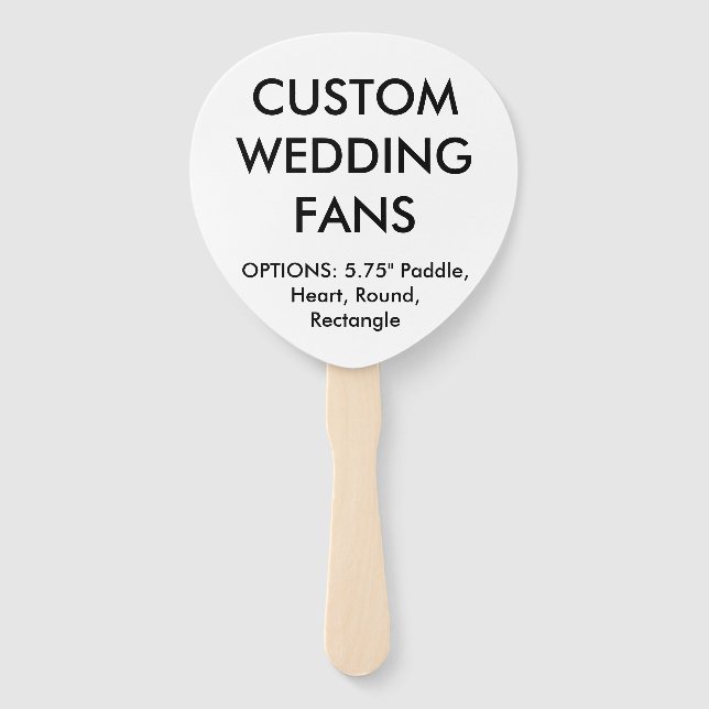 Custom Personalized PADDLE WEDDING FANS Template (Front)