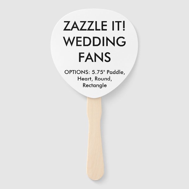 Custom Personalized PADDLE WEDDING FANS Template (Front)