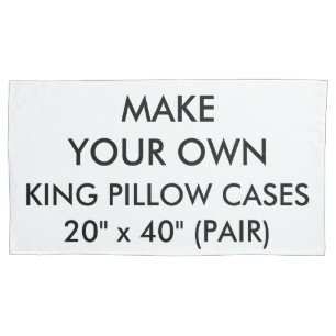 Custom Personalized Pair of King Size Pillow Cases