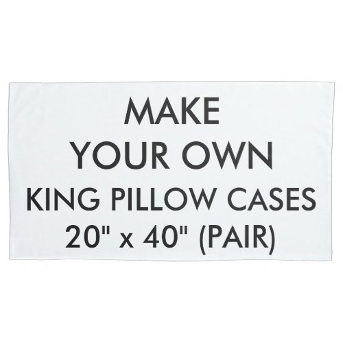 Custom Personalized Pair of King Size Pillow Cases