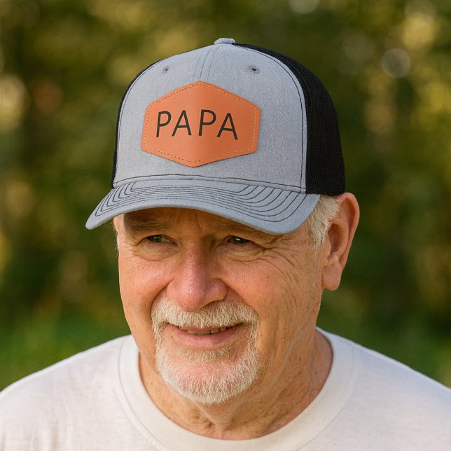 Custom Personalized Papa  Leather Patch Hat (Creator Uploaded)