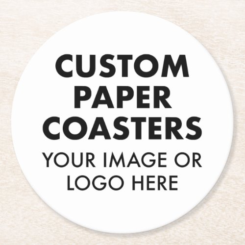 Custom personalized PAPER COASTERS 6 ROUND