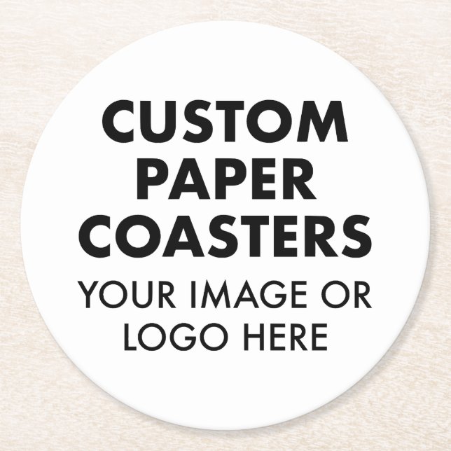 Custom personalized PAPER COASTERS (6) ROUND (Front)