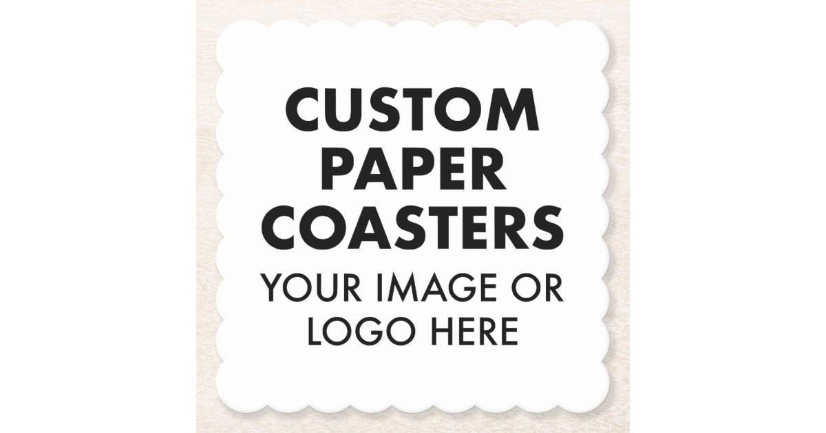 Custom personalized PAPER COASTERS (6) SCALLOPED Zazzle