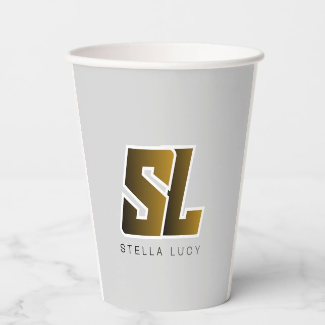 Custom Personalized Party Paper Cups - 12oz / 8oz  (Front)