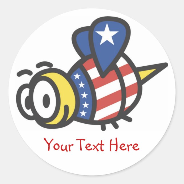 Custom Personalized Patriotic Bumblebee Stickers (Front)