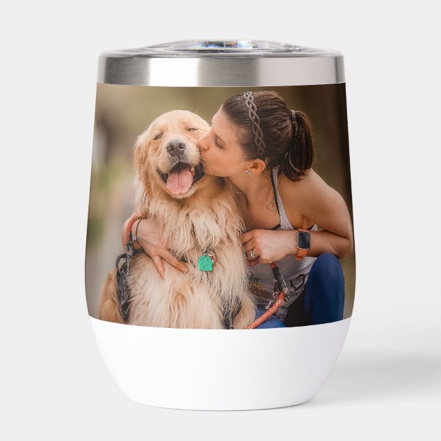 Custom Personalized Pet Photo  Thermal Wine Tumbler (Front)