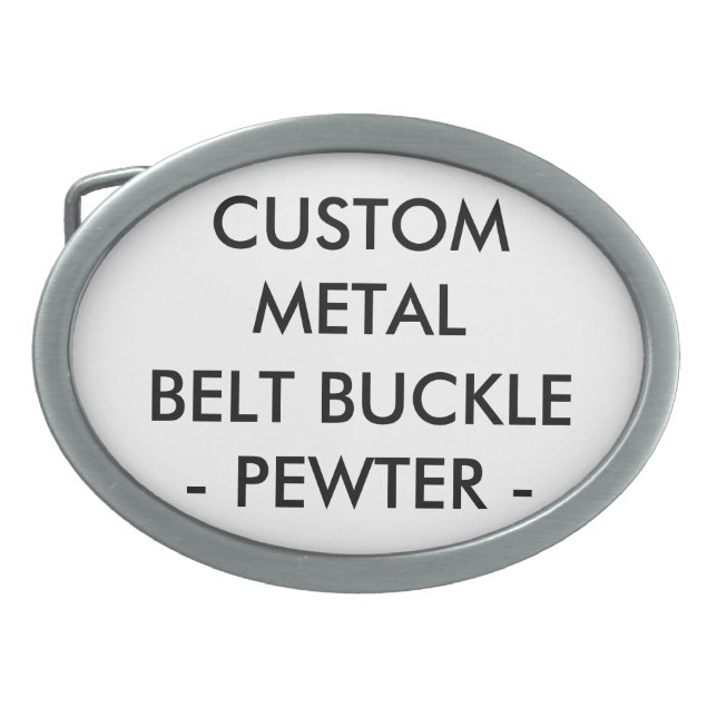 Custom Personalized Pewter Belt Buckle 3.75" (Front)