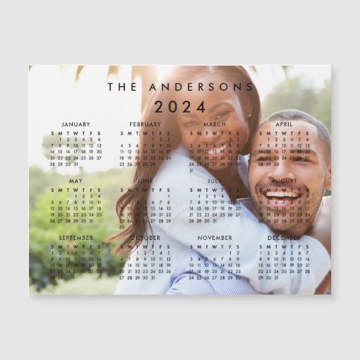 Custom Personalized Photo 2024 Calendar Magnet | Zazzle