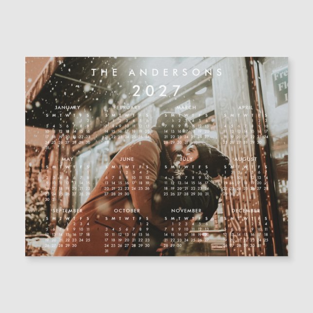 Custom Personalized Photo 2025 Calendar Magnet (Front)