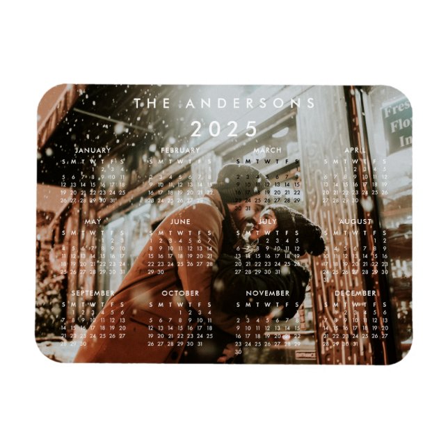 Custom Personalized Photo 2025 Calendar Magnet (Horizontal)