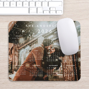 Custom Personalized Photo 2026 Calendar Mouse Pad