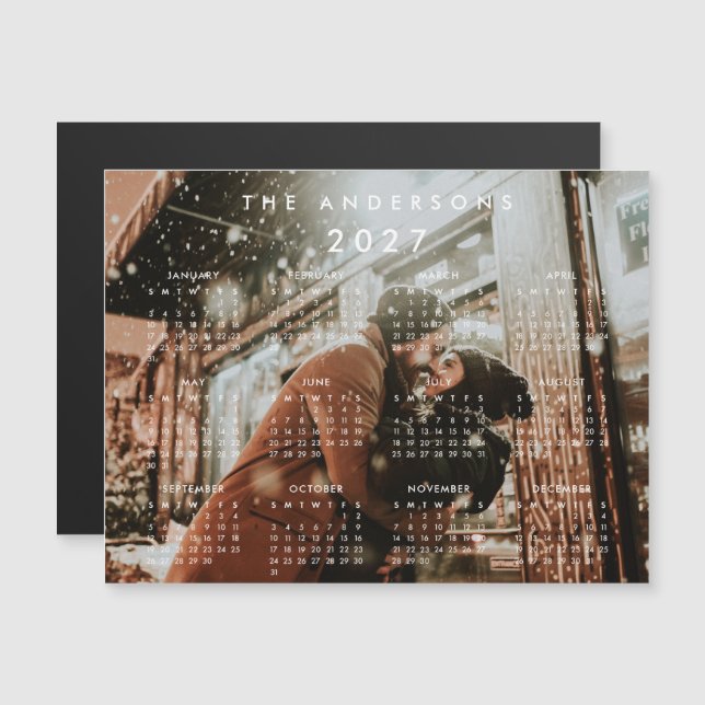 Custom Personalized Photo 2027 Calendar Magnetic Invitation (Front/Back)