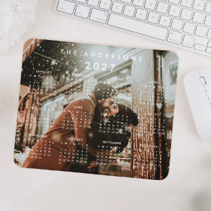 Custom Personalized Photo 2027 Calendar Mouse Pad