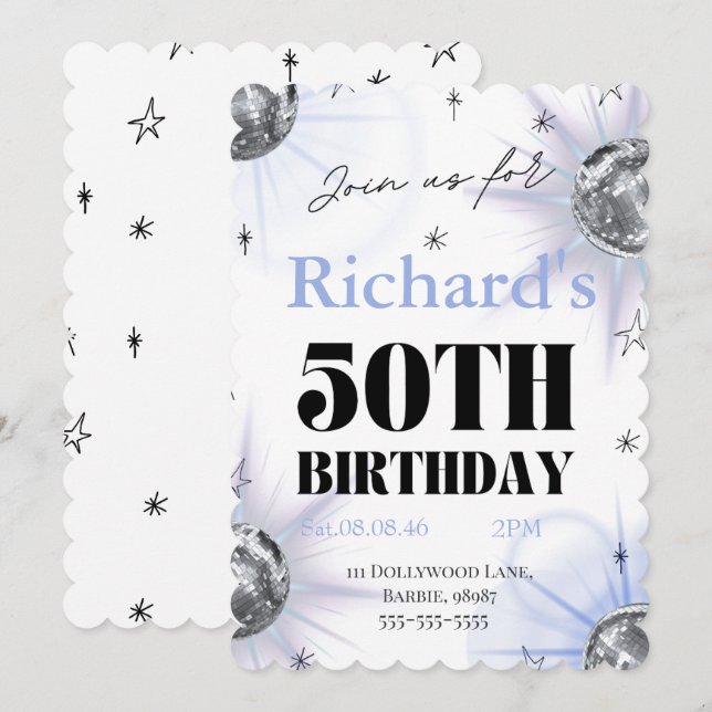 custom personalized photo 50th  birthday save the date (Front/Back)