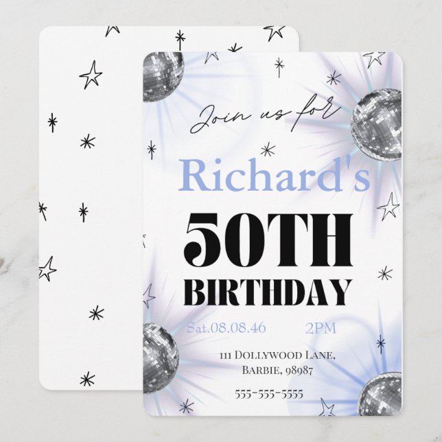 custom personalized photo 50th  birthday save the date (Front/Back)