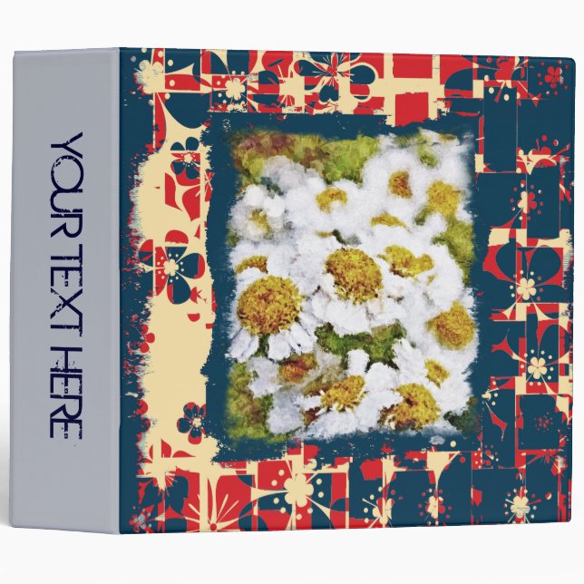 Custom Personalized Photo Album. Vintage Flower 3 Binder (Front/Spine)