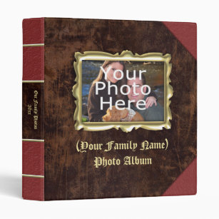 Personalized Genuine Brown Leather Photo Album - Vintage Style