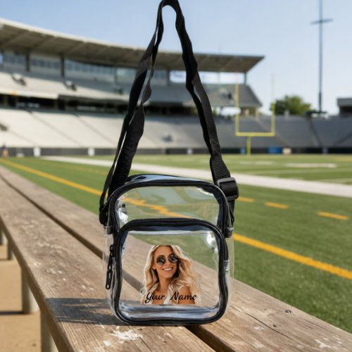Custom Personalized Photo and Name Clear Crossbody Bag