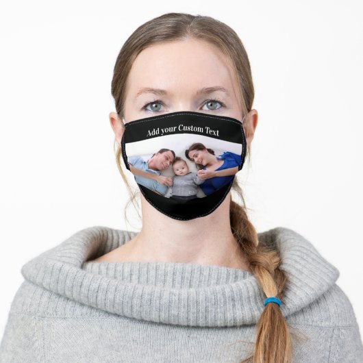 Custom Personalized Photo and Text Adult Cloth Face Mask (Worn)