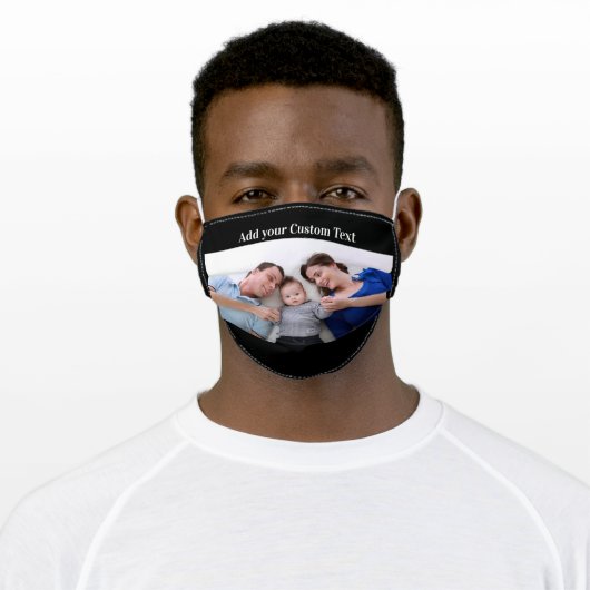 Custom Personalized Photo and Text Adult Cloth Face Mask (Worn)