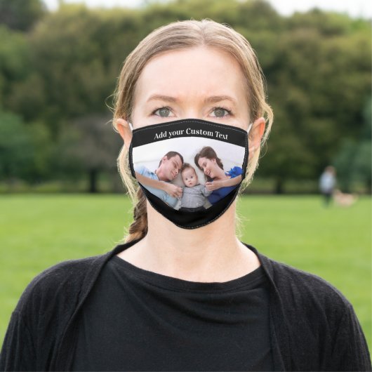 Custom Personalized Photo and Text Adult Cloth Face Mask (Outside)