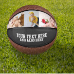 Custom Personalized Photo and Text Mini Basketball<br><div class="desc">Custom Personalized Photo and Text basketball from Ricaso - add your own three photos and text to this unique gift idea</div>