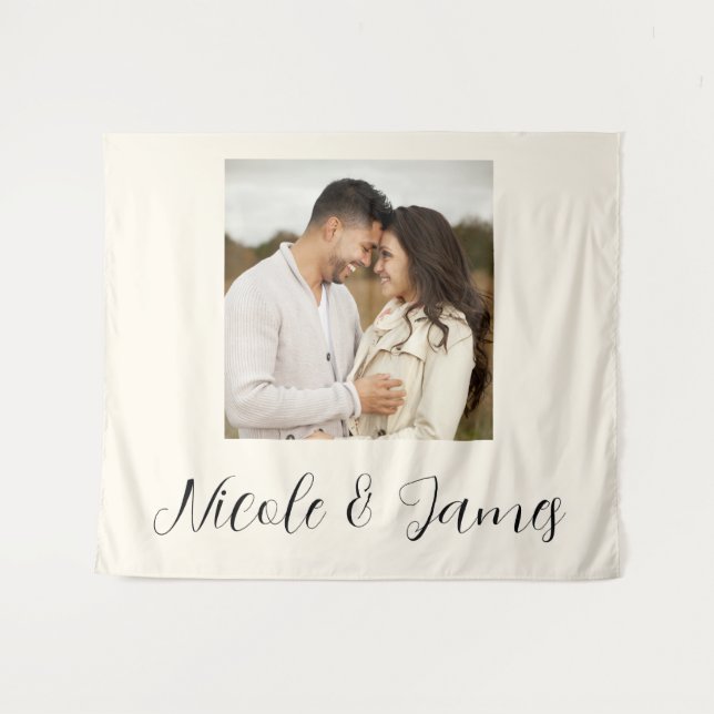 Custom Personalized Photo Backdrop Engagement  (Front (Horizontal))