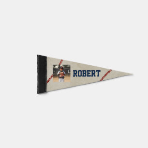 Custom Personalized Photo Baseball Pennant Flag