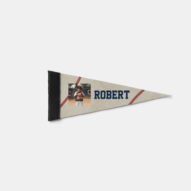 Custom Personalized Photo Baseball  Pennant Flag (Front)