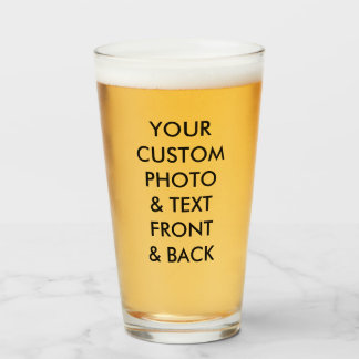 Custom Personalized PHOTO BEER GLASS 16oz; 1 PINT