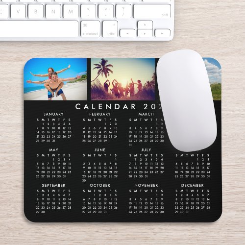 Custom Personalized Photo Collage 2024 Calendar Mouse Pad