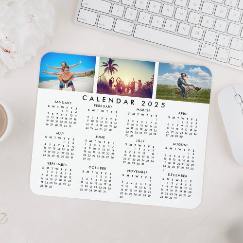 Custom Personalized Photo Collage 2025 Calendar Mouse Pad