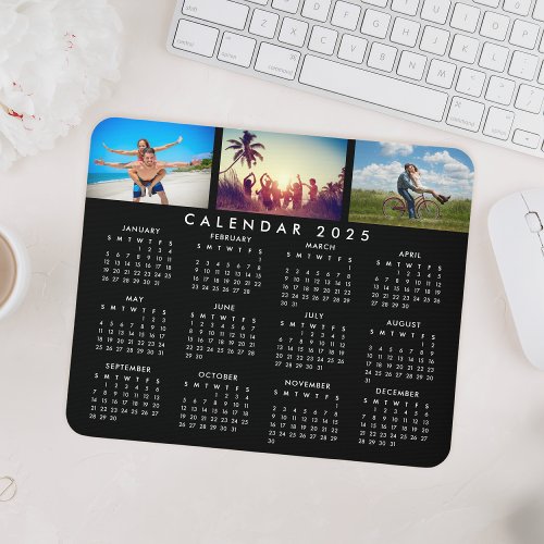Custom Personalized Photo Collage 2025 Calendar Mouse Pad