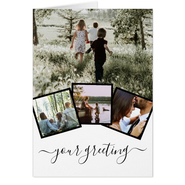 Custom Personalized Photo Collage And Text Cards (Front)