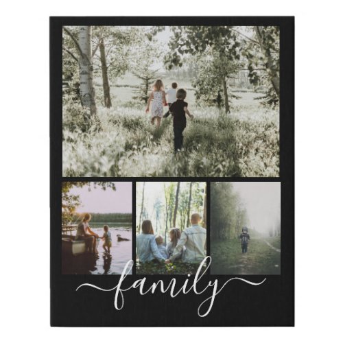 Custom Personalized Photo Collage Family Faux Canvas Print