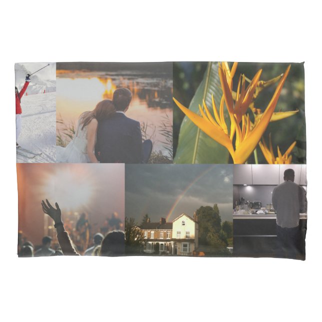 Custom Personalized Photo Collage Pillow Case (Front)