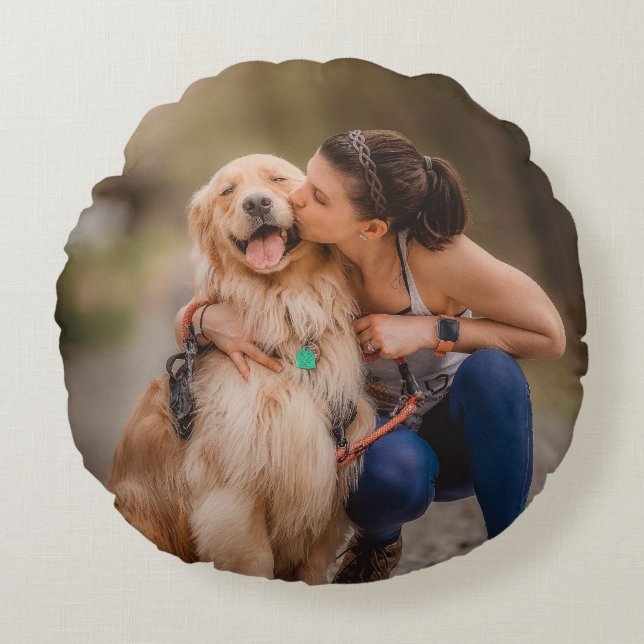 Custom Personalized Photo Double Sided  Round Pillow (Front)