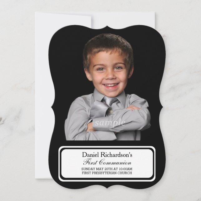 Custom Personalized Photo First Communion Picture Invitation (Front)