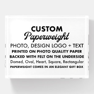 Custom Personalized Photo Glass Paperweight 4"x3"