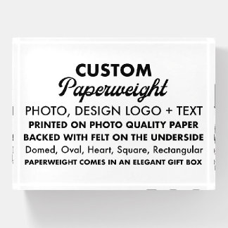 Custom Personalized Photo Glass Paperweight 4"x3"
