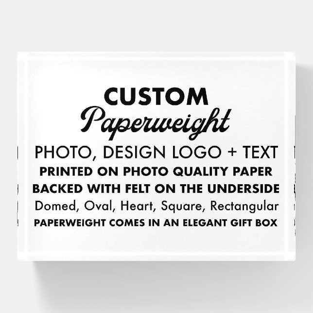 Custom Personalized Photo Glass Paperweight 4"x3" (Front)