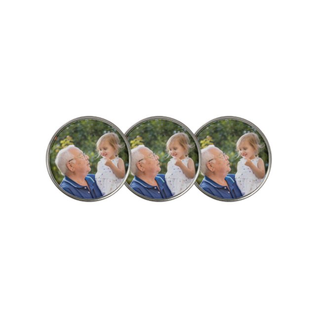 Custom Personalized Photo  Golf Ball Marker (3 Up)